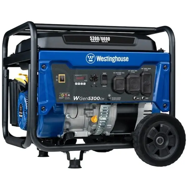 westinghouse wgen5300cv – 5300 watt portables generators w/ co sensor (49 state) westinghouse wgen5300cv – 5300 watt portables generators w/ co sensor (49 state)