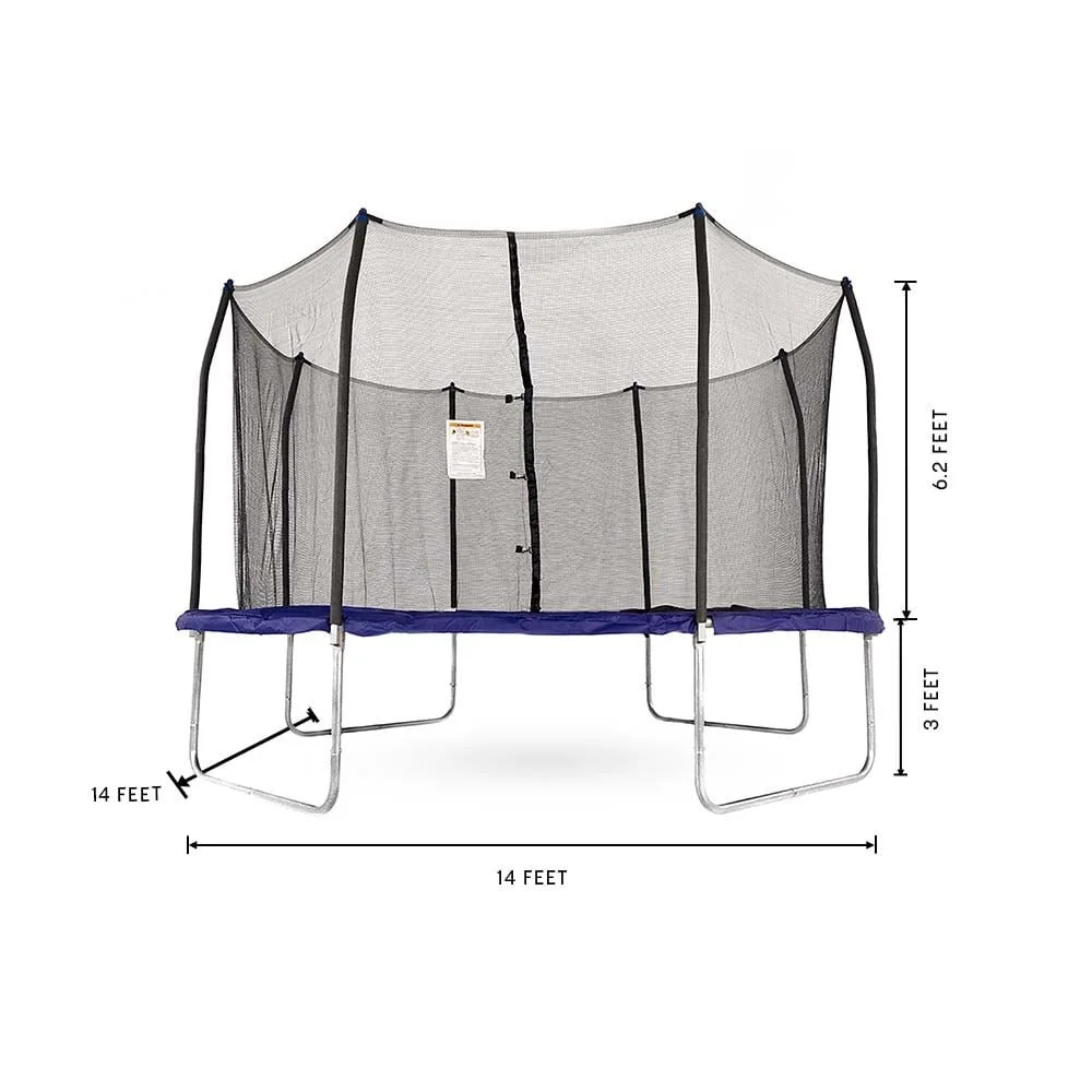 skywalker trampolines 14′ square trampoline with enclosure skywalker trampolines 14′ square trampoline with enclosure