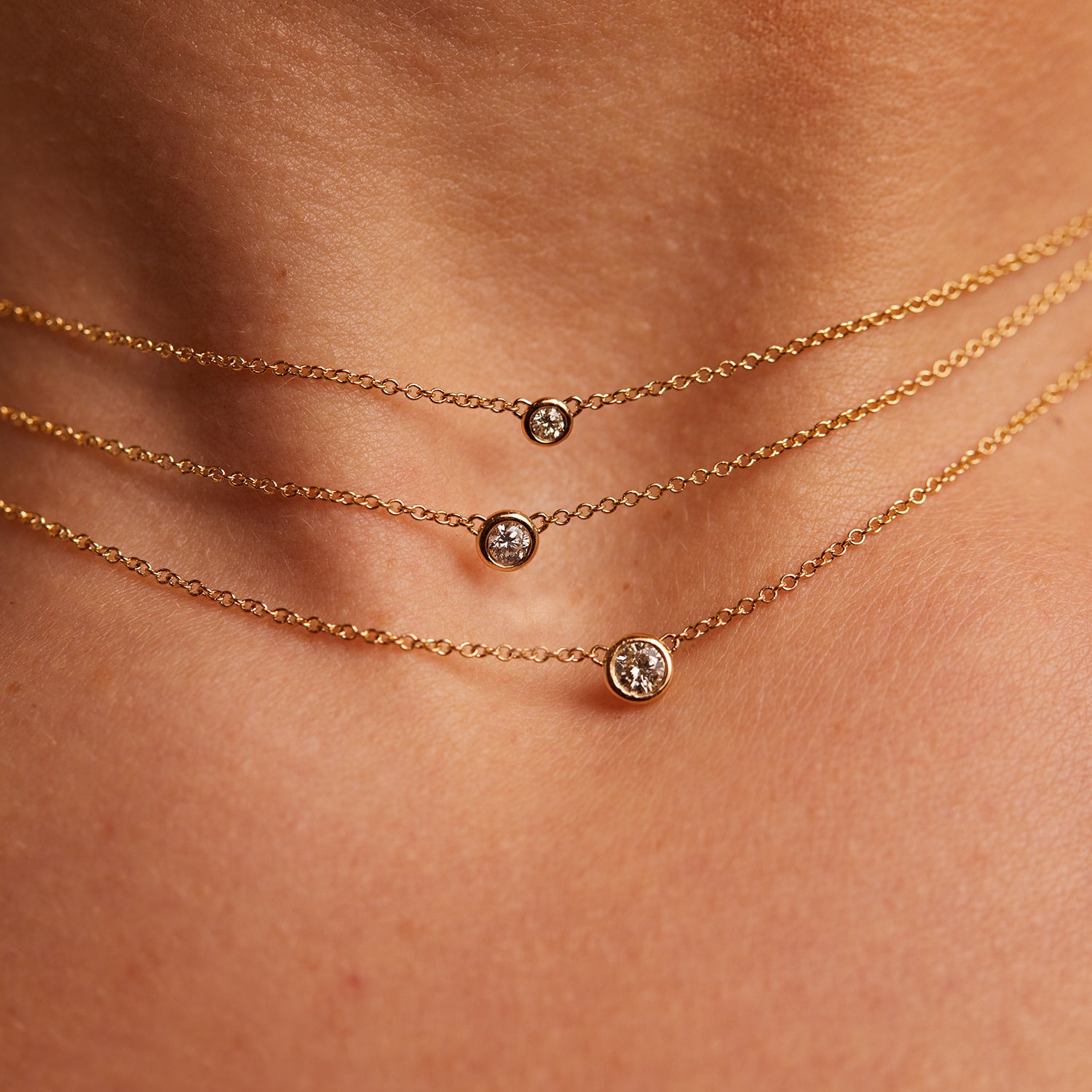 baby gold diamond solitaire bezel necklace 14k gold baby gold diamond solitaire bezel necklace 14k gold