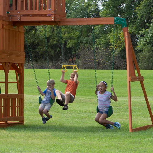 backyard discovery skyfort ii cedar wood swing set backyard discovery skyfort ii cedar wood swing set