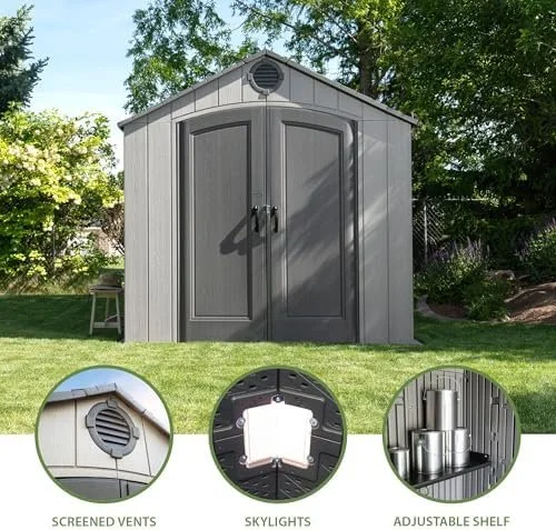 lifetime outdoor storage shed, 8 x 10 foot, grays lifetime outdoor storage shed, 8 x 10 foot, grays
