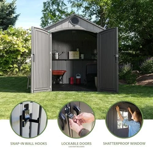 lifetime outdoor storage shed, 8 x 10 foot, grays lifetime outdoor storage shed, 8 x 10 foot, grays