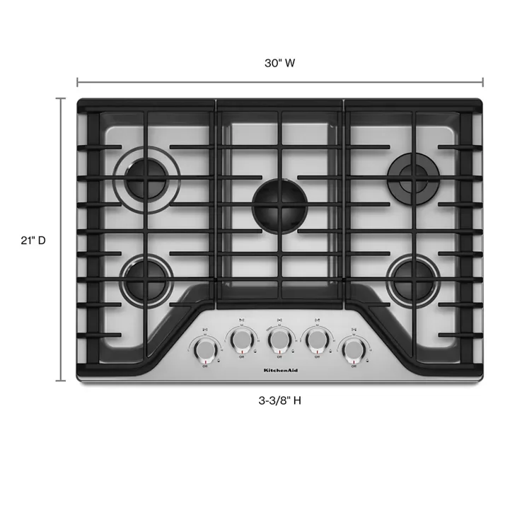 kitchenaid 30″ 5 burner gas cooktops kcgs350ess kitchenaid 30″ 5 burner gas cooktops kcgs350ess