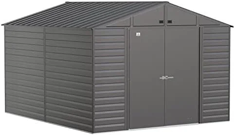 arrow select 10′ x 12′ outdoor lockable steel storage shed building, charcoals arrow select 10′ x 12′ outdoor lockable steel storage shed building, charcoals