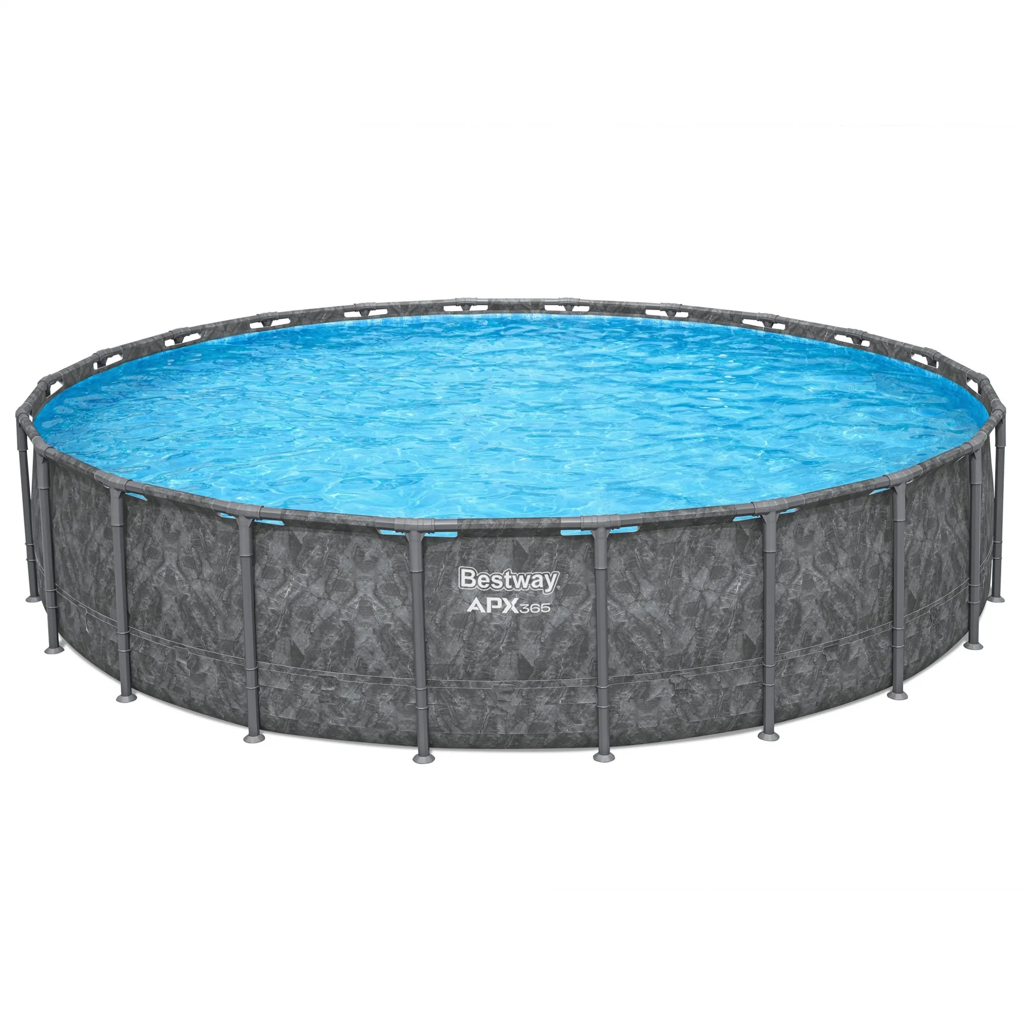 bestway apx 365 22’x52″ round above ground swimming pool set with pump and ladders bestway apx 365 22’x52″ round above ground swimming pool set with pump and ladders