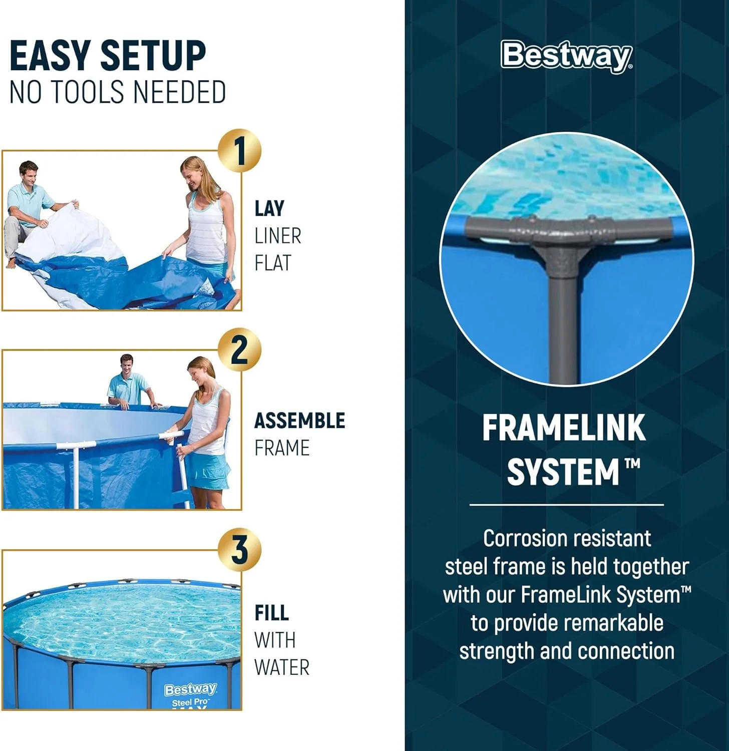 bestway steel pro max 15′ x 48″ round above ground pool kits bestway steel pro max 15′ x 48″ round above ground pool kits