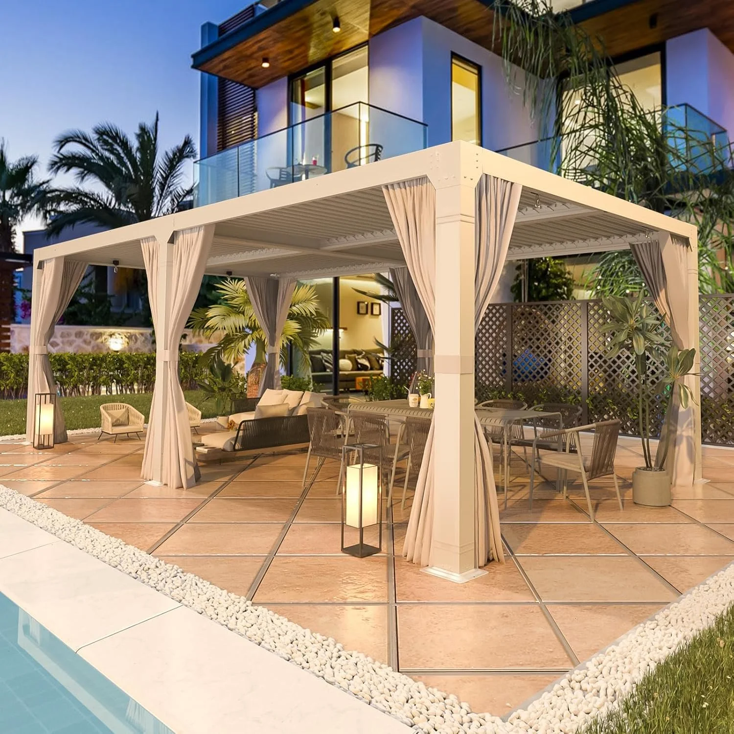 erommy 12’x24′ outdoor louvered pergola gazebos erommy 12’x24′ outdoor louvered pergola gazebos